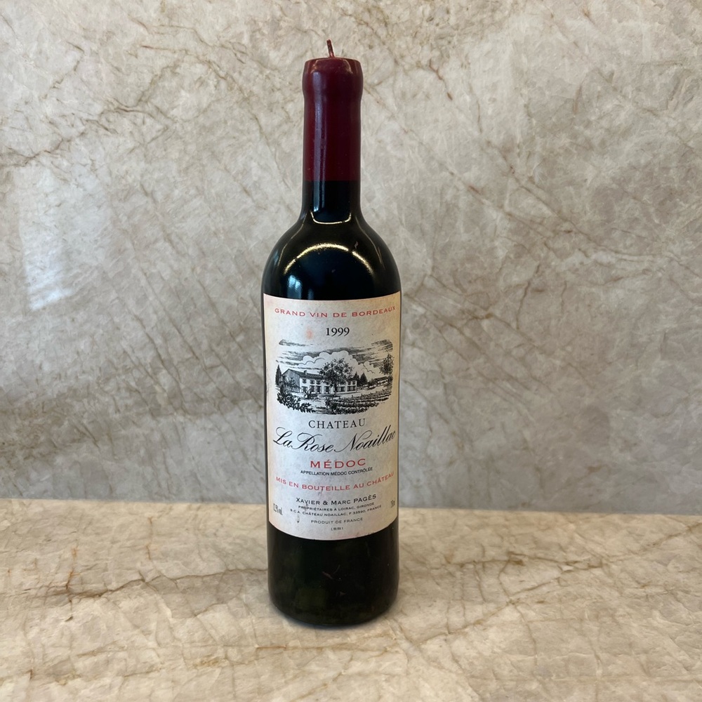 Chateau La Rose Noaillac Medoc Grand Vin De Bordeaux 1999 Wine Bottle Candle